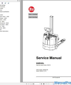 BT Forklift SWE080L Service Manual