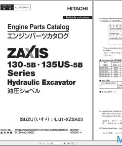 Hitachi Hydraulic Excavator ZX130-5B ZX130LCN-5B ZX130L-5B Parts Catalog EN JP