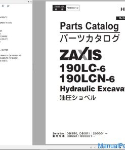 Hitachi Hydraulic Excavator ZX190LC-6 ZX190LCN-6 Parts Catalog PDBS50-1-2