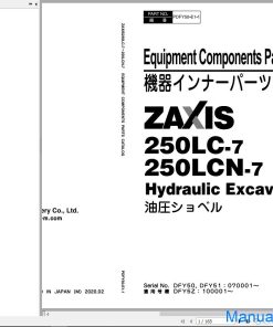 Hitachi Hydraulic Excavator ZX250LC-7 ZX250LCN-7 Parts Catalog EN JP
