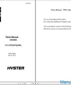 Hyster Forklift H1.5-3.5XT H1.5-3.5TX Parts Manual