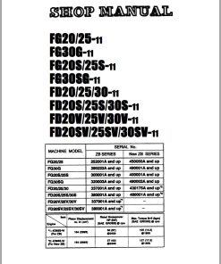 Komatsu Forklift FG20-11 to FG30SG-11