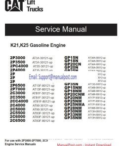 CAT Forklift GP35NM Schematic, Service, Operation & Maintenance Manual