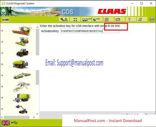 Claas Agricultural Unlock Interface Adapter Key Generator Program