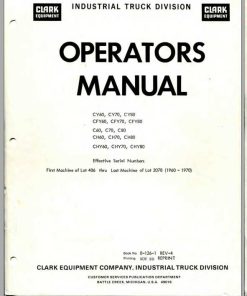 Clark Forklift C CY CFY CH CHY60-80 Operator’s Manual_O-126-1