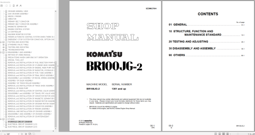 Komatsu Mobile Crushers Recyclers 2022 Shop Manual Circuit Diagram PDF