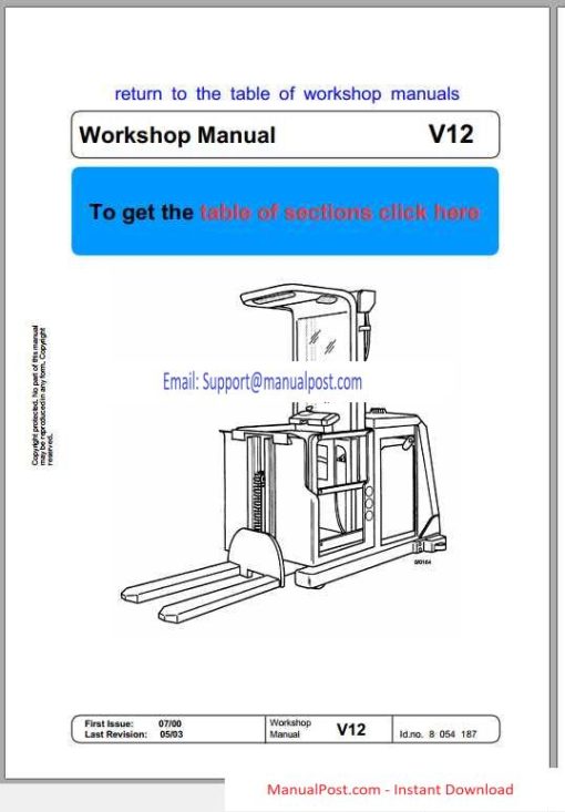 Linde Order Picker V12 Workshop Manual