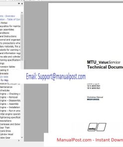 MTU Diesel Engine 12V 16V 4000 R41 Workshop Manual