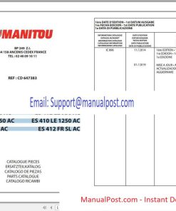 Manitou Forklift ES 410-412 Part Manual_647383