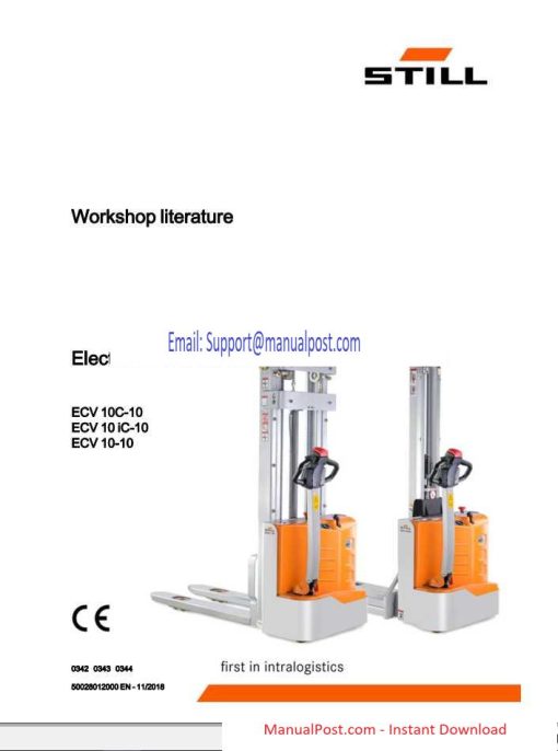 Still Electric Pallet Stacker ECV 10C-10, ECV 10iC-10, ECV 10-10 Workshop Manual