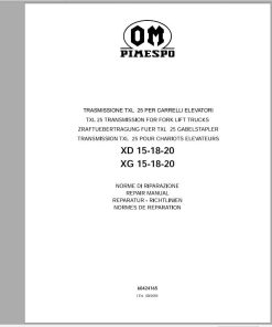 Still OM Pimespo Forklift Transmission TXL25 Repair Manual