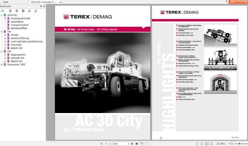 Terex AC30 City All Terrain Crane Technical Training Manual