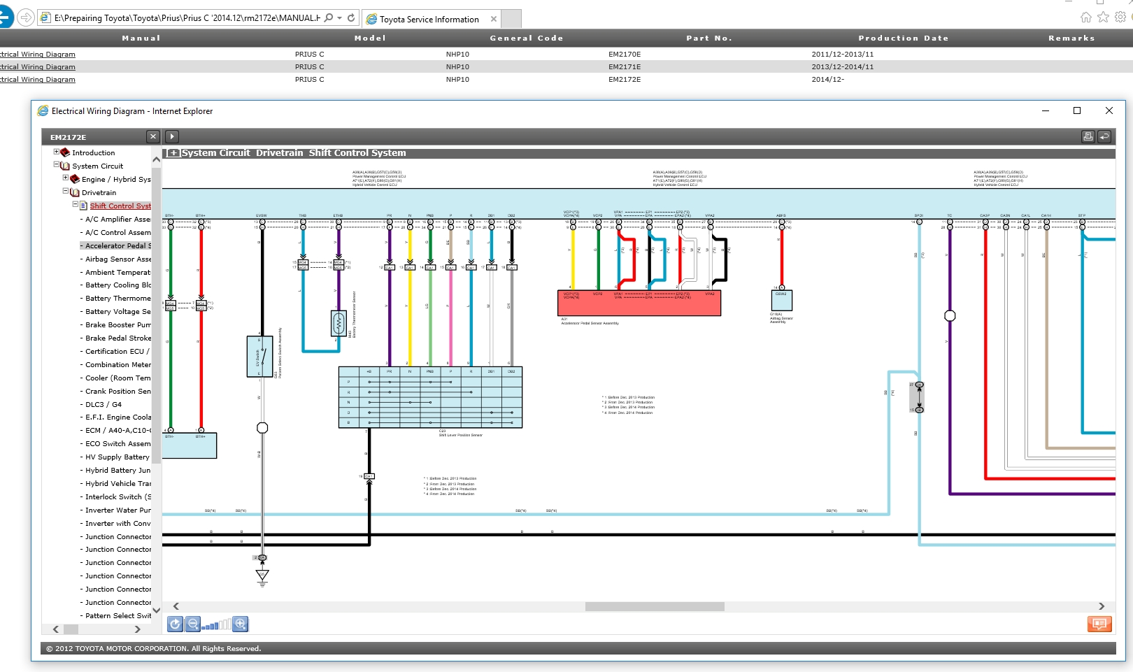 Toyota Prius C [2014.12] Workshop Service Manual