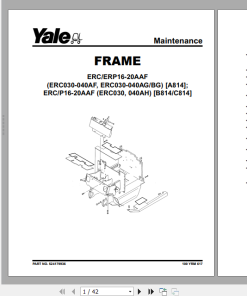 Yale Electric Motor Rider Trucks B814 (ERC16-20AAF ERP16-20AAF Europe) Service Manual