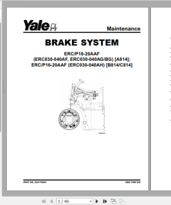 Yale Electric Motor Rider Trucks B814 (ERC16-20AAF ERP16-20AAF Europe) Service Manual
