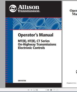 Allison Transmission MT(B) HT(B) CT Series Transmission Electronic Controls Operator Manual