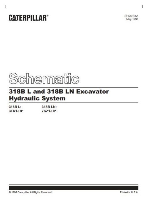 Caterpillar Excavator 318B Electric and Hydraulic Schematic