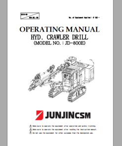 JUNJIN Hydralic Crawler Drill JD-800E Operating Manual_09.2013