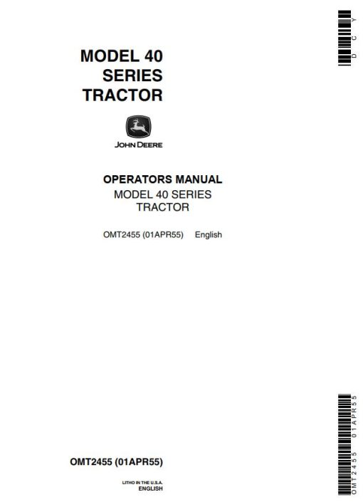 John Deere Tractor 40 Series Operators Manual