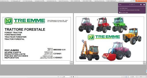 Merlo TREEMME MM350B Service & Maintenance Manual, Parts Manual, Hydraulic & Electrical Diagram DE