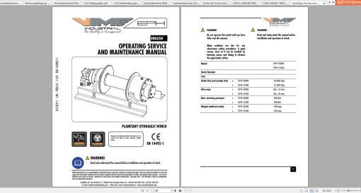 Merlo TREEMME MM350B Service & Maintenance Manual, Parts Manual, Hydraulic & Electrical Diagram DE