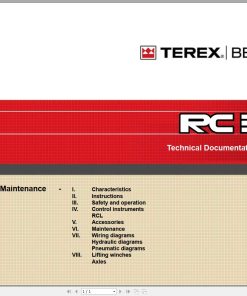Terex Mobile Crane RC35_EN_IT_FR 35 ton Worskhop Manual, Spare Parts and Diagram Schematic