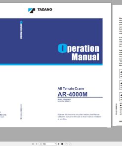 Tadano All Terrain Crane AR-4000M-1 450501- Operation Manual 2015