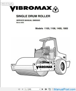 JCB Vibromax Roller W1105,W1106,W1405,W1805 Sevice Manual
