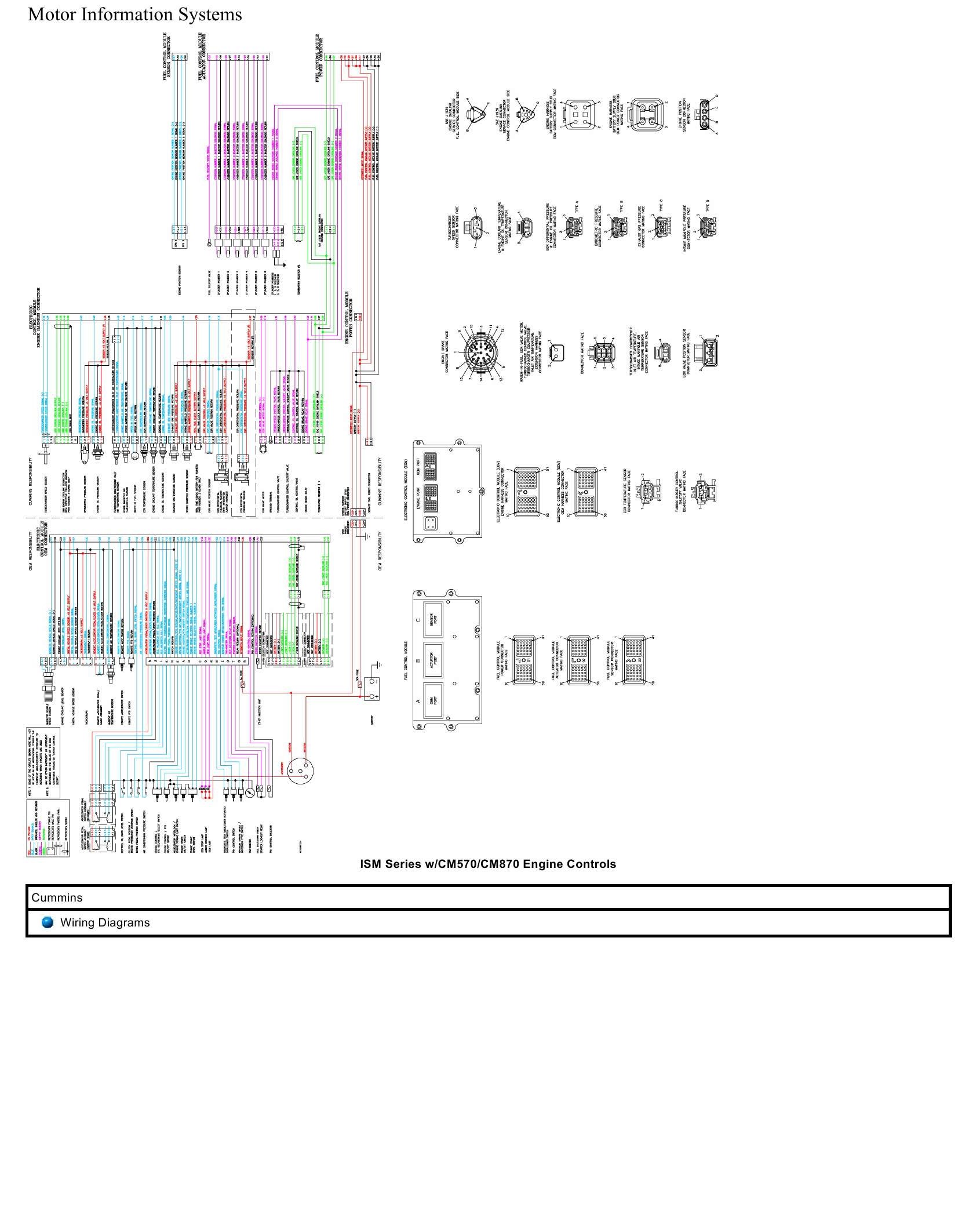 Cummins Truck ISM CM570 CM870 Wiring Diagram Engine Controls