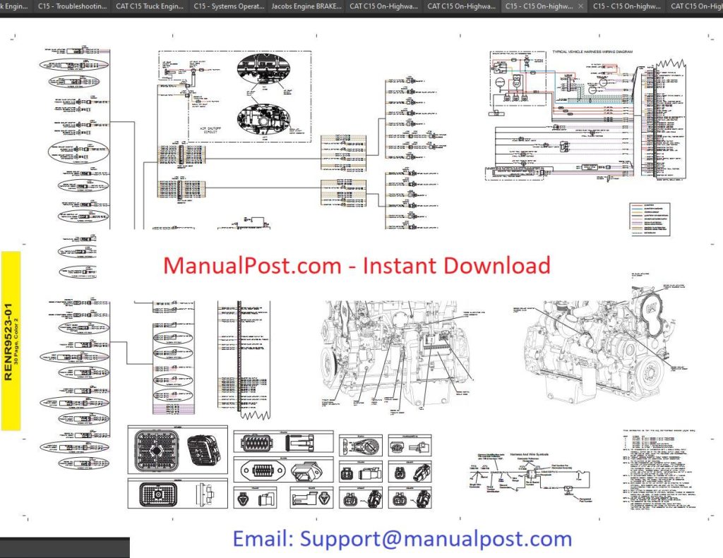 CAT Truck Engine C15 Manual Schematic Electrical & Troubleshooting ...