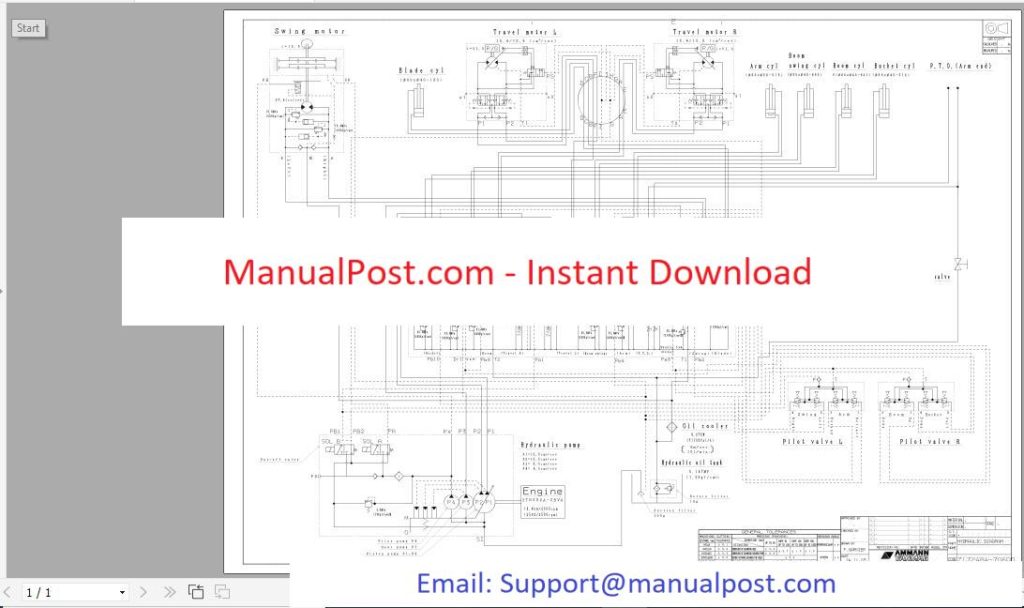 Yanmar Mini Excavator ViO353 Hydraulic Diagrams Z1724847060D