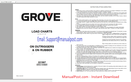 Grove Cranes Series RT 58B Shop Manuals