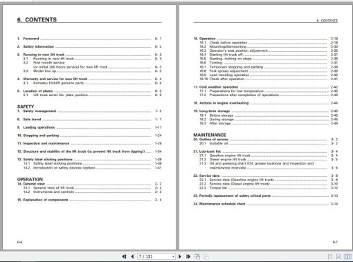 Komatsu Forklift Truck FG(FD)35,40,45,50A(Z)-7 FD35,40,45,50Z(A)-8 Operation & Maintenance Manual_AEC08E1-01