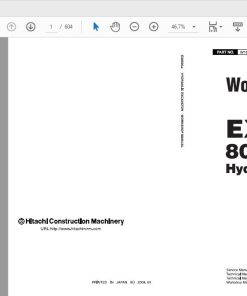 Hitachi Hydraulic Excavator EX8000-6 Workshop Manual W18P-E-00(20180809)