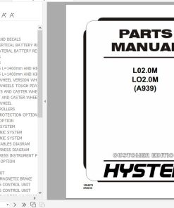 Hyster Forklift Truck A966 (H2.50-3.00DX) Parts Manual