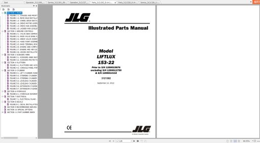 JLG Liftlux 153-22 Operators Service & Parts Manuals