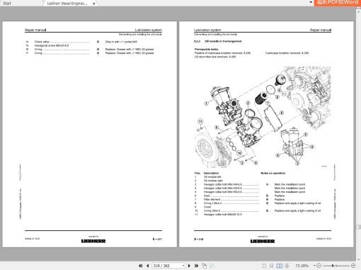 Liebherr Diesel Engines Full Repair Instructions PDF Files spare part manual