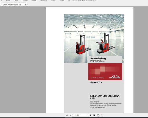 Linde Forklift Series 1173_L14,L14AP,L14i,L16,L16AP,L16i EN_1406 Service Manuals