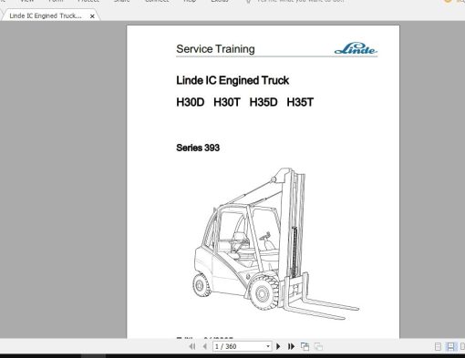 Linde Forklift Series 393_H30D,H30T,H35D_ST Service Manuals