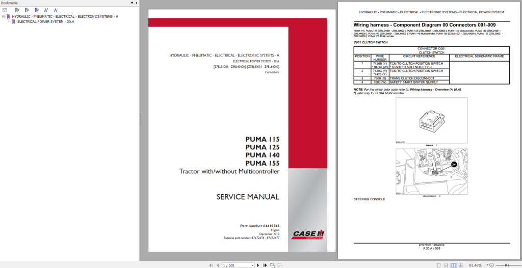 Case Tractor PUMA 115 125 140 155 Service Manual – ManualPost – Instant ...